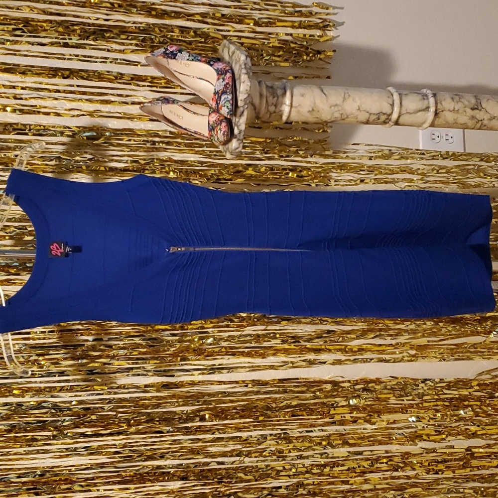 BeBe Colabt Blue Dress, Size M